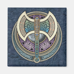 Imán Knotwork Labrys Square Magnet