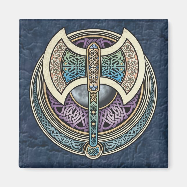 Imán Knotwork Labrys Square Magnet (Frente)