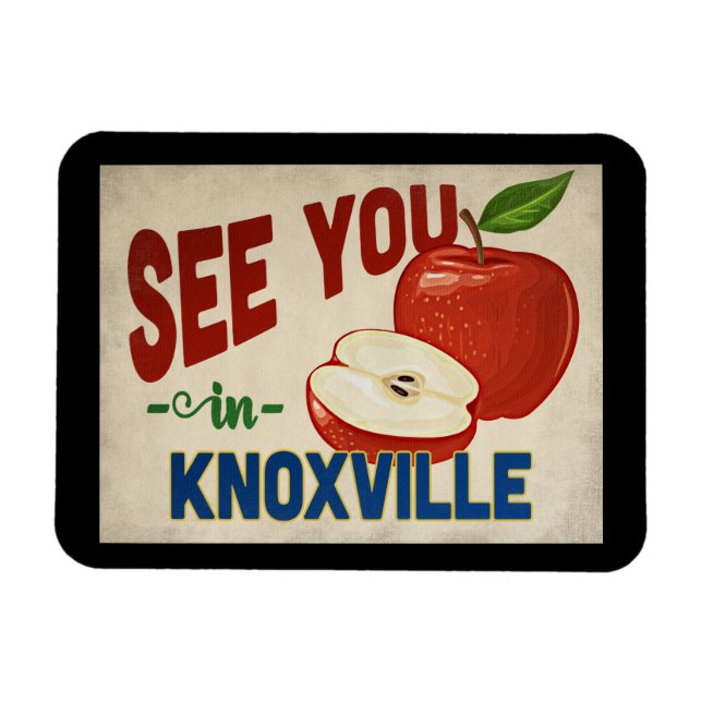 Imán Knoxville Tennessee Apple - Viajes de época (Horizontal)