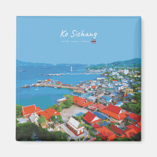 Imán Ko Sichang, Tailandia - Vista vibrante del puerto