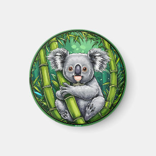 Imán Koala Adorable Abraza Tallo de Bambú