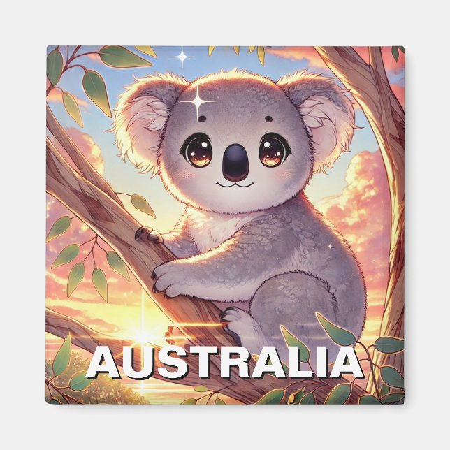 Imán Koala en un árbol de Australia Travel (Frente)