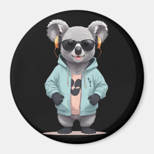Imán Koala Usando Hoodie Funny Carácter Animal De Guay