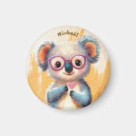Imán Koala Valentine's Day Heart Badge Kids School