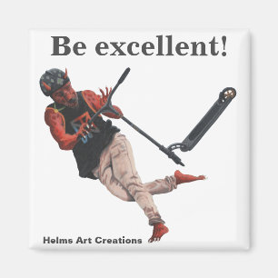 Imán Kobold Kick Scooter Fantasy Art Button Magnet