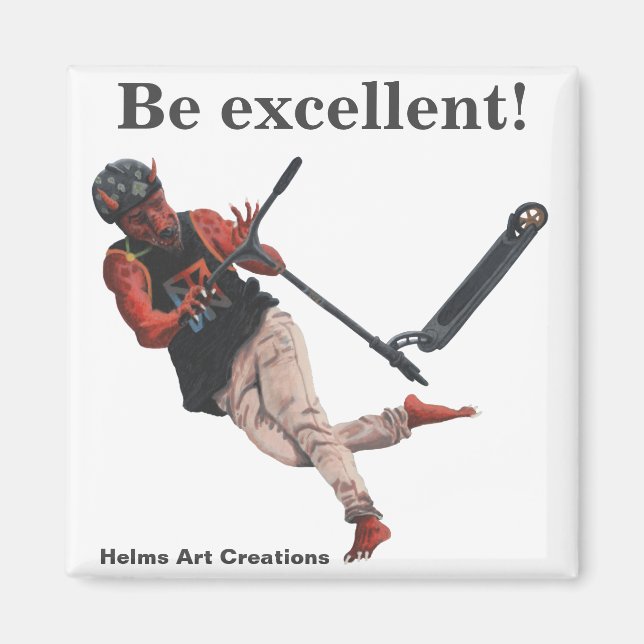 Imán Kobold Kick Scooter Fantasy Art Button Magnet (Frente)