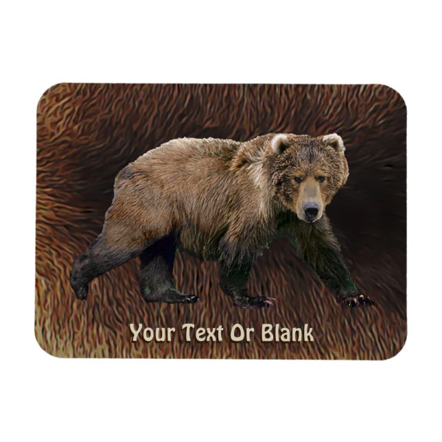 Imán Kodiak Bear En Caribou Fur (Horizontal)