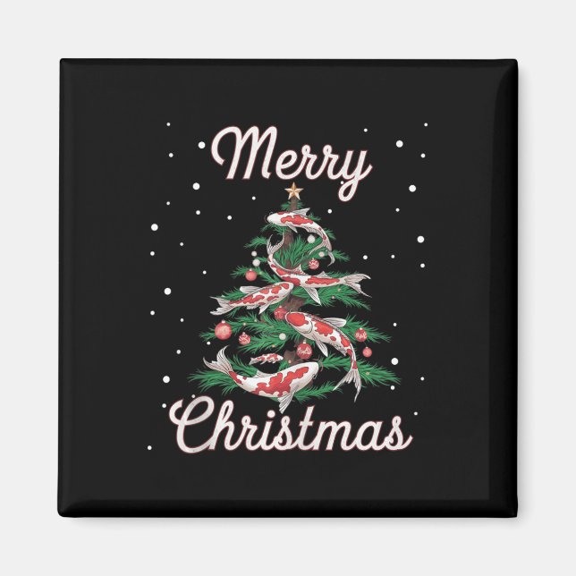 Imán Koi Fish Xmas Tree Koi Carp Christmas Tree (Frente)