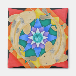 Imán Koi Fish y Lotus Magnet