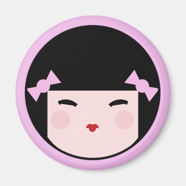 Imán Kokeshi Doll Face Magnet (Frente)