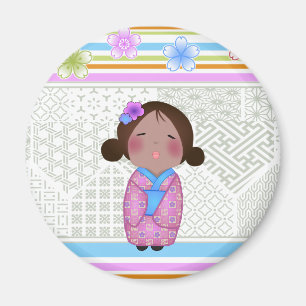 Imán kokeshi sakura