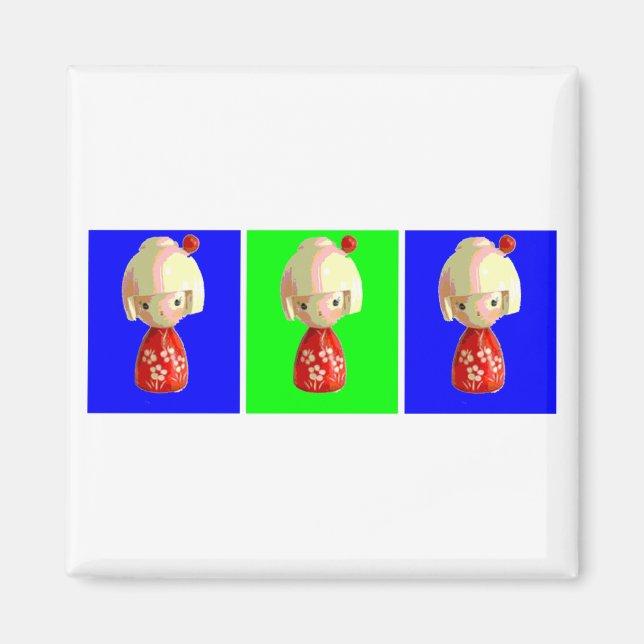 Imán Kokeshi Trio Magnet (Frente)