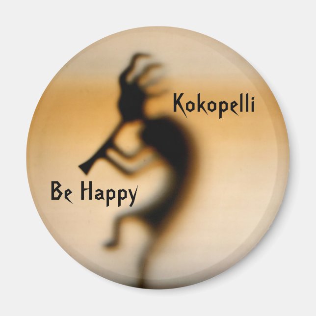 Imán Kokopelli Be Happy Inspirador Magnet (Frente)