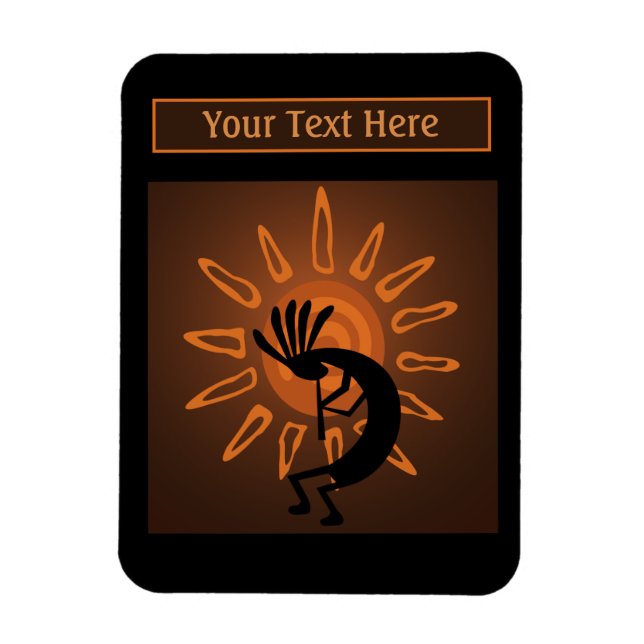 Imán Kokopelli del Suroeste de Sun Rustic Brown Foto (Vertical)