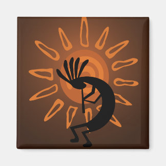 Imán Kokopelli Sun Southwest Rustic Brown Magnet