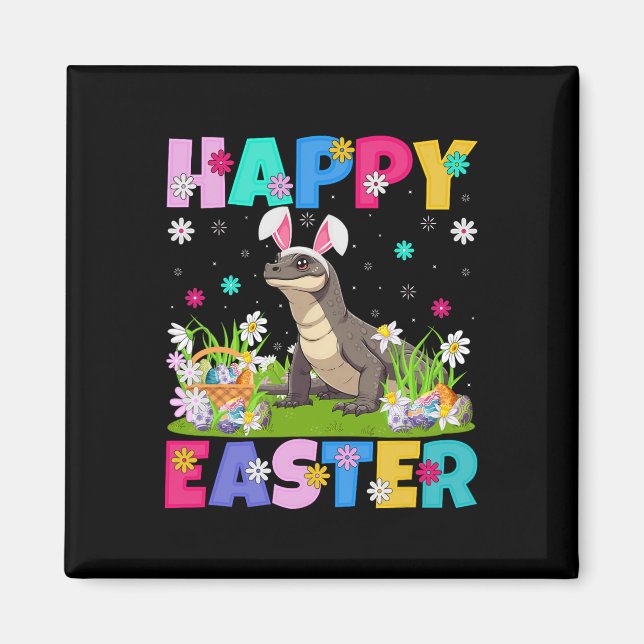 Imán Komodo Dragon Huevo de Pascua Caza Conejito Komodo (Frente)