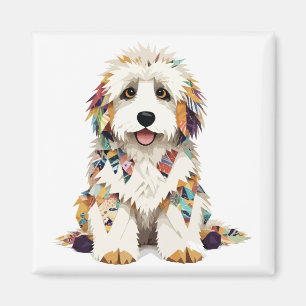 Imán Komondor Playful Adorable Mascota de color animal