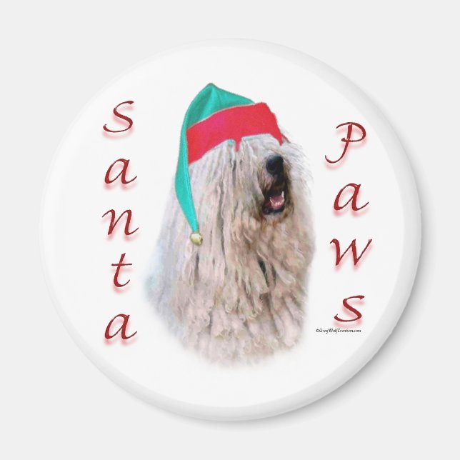Imán Komondor Santa Paws (Frente)