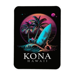 Imán Kona Hawái Tabla de Surf Hawaiana Vintage 