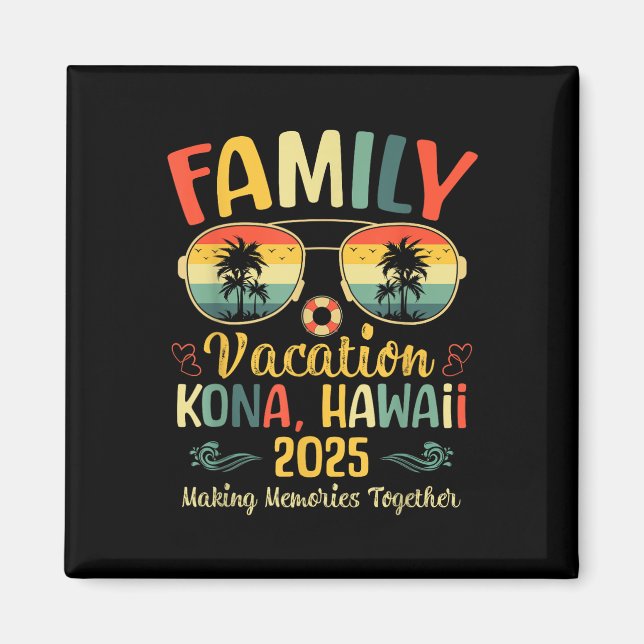 Imán Kona Hawaii Beach Family Summer Vacation 2025  (Frente)