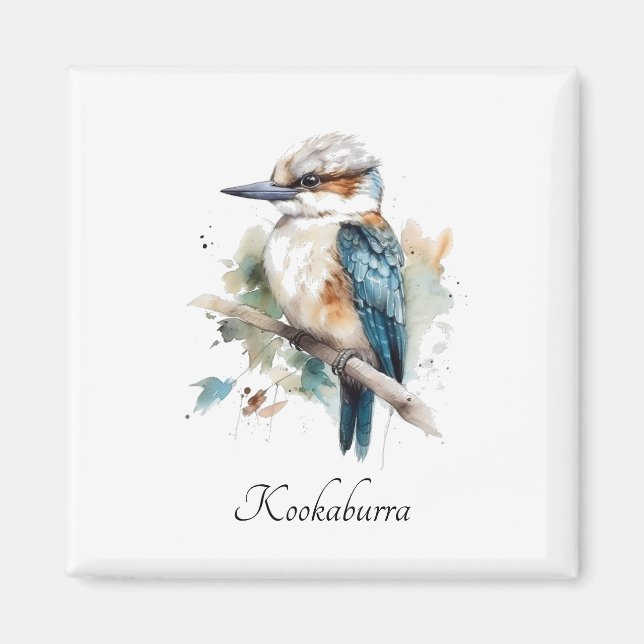Imán Kookaburra azul verdadero, personalizado (Frente)