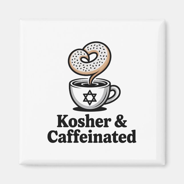 Imán Kosher y Café Judío Cafeado Hanukkah (Frente)