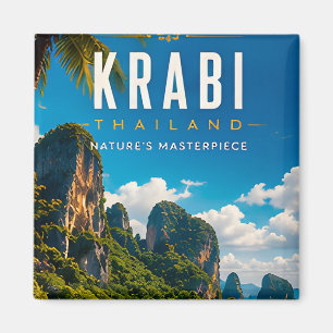 Imán 🏝️ Krabi Tailandia Costa Tropical Decoración de H