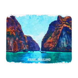 Imán Krabi Tailandia Paraíso de Playa Acuarela
