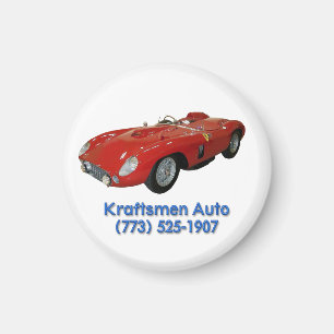 Imán Kraftsmen Auto Blue Font/Red Car Magnet