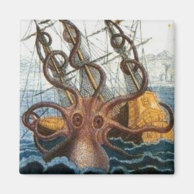 Imán Kraken Steampunk Octopus Vintage (Frente)