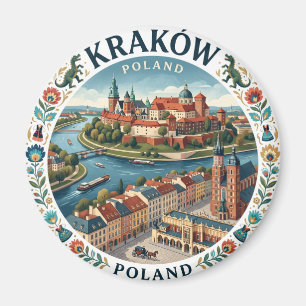 Imán Kraków Ciudad Vieja y Castillo de Wawel Polonia