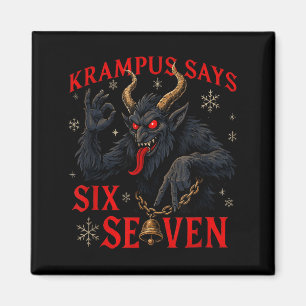 Imán Krampus Divertido Dice Seis Siete 6 7 Meme Navidad