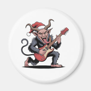 Imán Krampus Malvado Tocando Música Eléctrica de Guitar