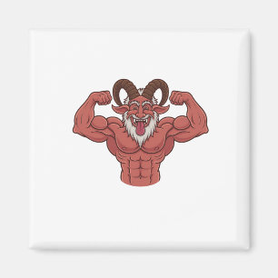 Imán Krampus Navideño Malvado Flexionando Músculos Fitn