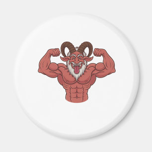 Imán Krampus Navideño Malvado Flexionando Músculos Fitn