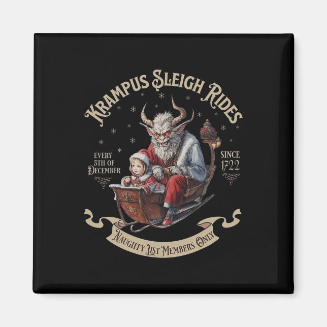 Imán Krampus Sleigh Rides (Frente)