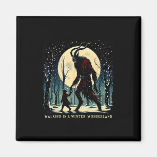 Imán Krampus Vacaciones De Invierno Oscuras Caminando E