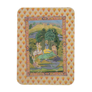 Imán Krishna y el Gopis (aguazo en el papel)