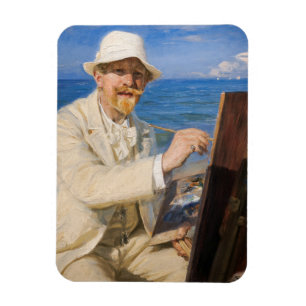 Imán Kroyer - autorretrato en la playa de Skagen
