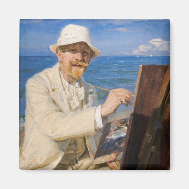 Imán Kroyer - autorretrato en la playa de Skagen (Frente)