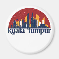 Kuala Lumpur Malaysia Retro City Skyline
