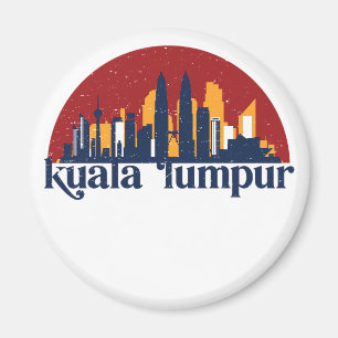 Imán Kuala Lumpur Malaysia Retro City Skyline