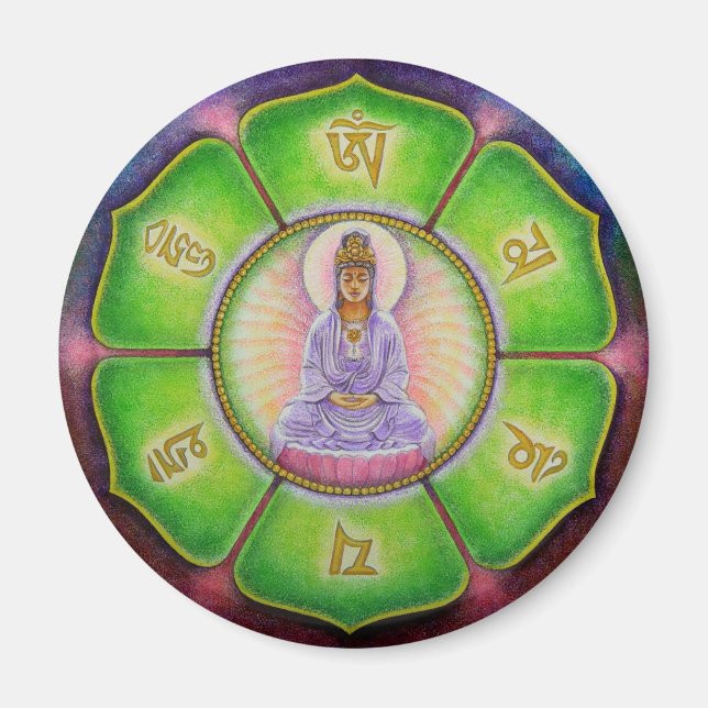 Imán Kuan Yin "Om Mani Padme Hum" Magnet (Frente)
