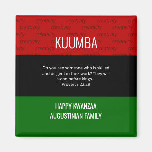 Imán KUMBA Feliz Kwanzaa personalizado