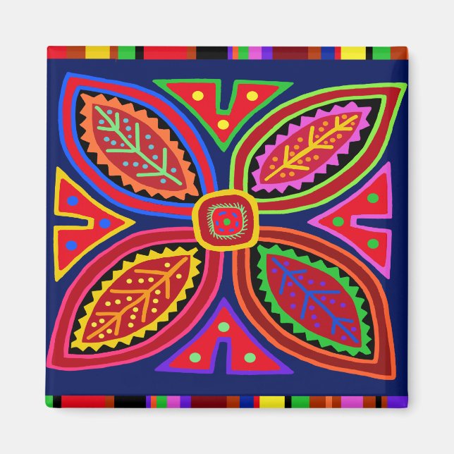 Imán Kuna Indian Mola Flora (Frente)