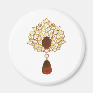 Imán Kundan y ruby brooch