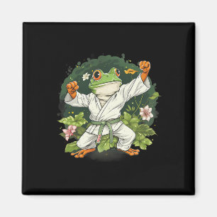 Imán Kung Fu Frog Artes Marciales Floral Taekwondo Kick