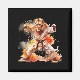 Imán Kung Fu León Acuarela Judo Taekwondo Kickboxing