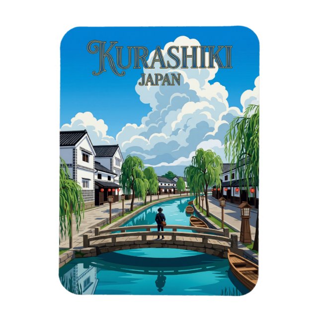 Imán Kurashiki Bikan Barrio Histórico Japón (Vertical)