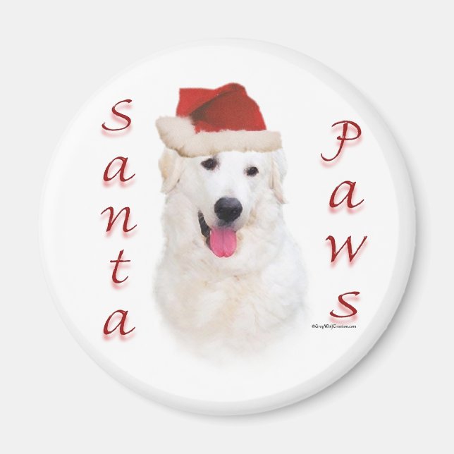 Imán Kuvasz Santa Paws (Frente)
